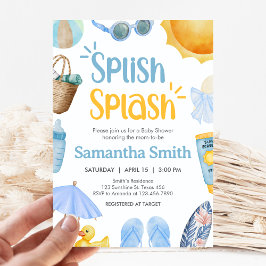 Splish Splash Sommar Baby Shower Inbjudningar