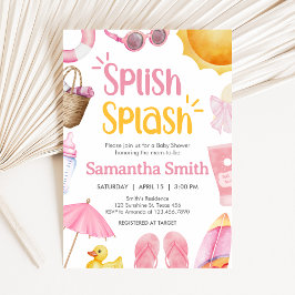 Splish Splash Sommar Babyshower Inbjudningar