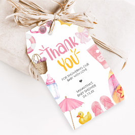 Splish Splash Sommar Babyshower Presentkort Presentetikett