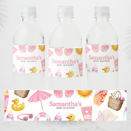 Splish Splash Sommar Babyshower Vattenflaskor Etikett