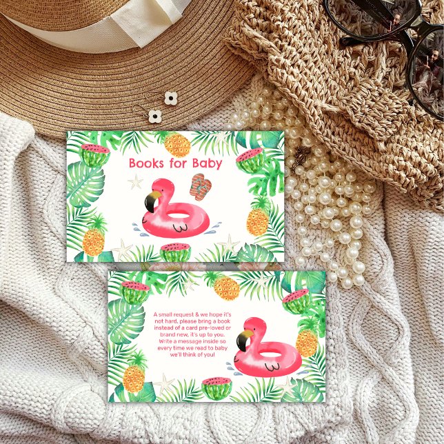 Splish Splash Strand Pool Böcker För Babyfirande  Tilläggskort (Splish Splash Beach Pool Books For Baby Shower Enclosure Card)