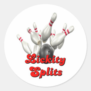 Split Bowling med låsningsdelning Runt Klistermärke