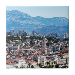 Split city Sefront Aerial view, Dalmatia, Kroatien Kakelplatta