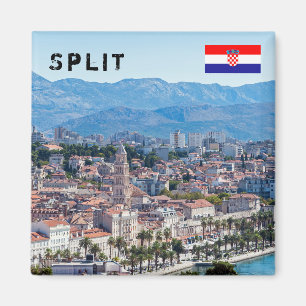 Split city Sefront Aerial view, Dalmatia, Kroatien Magnet