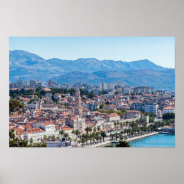 Split city Sefront Aerial view, Dalmatia, Kroatien Poster