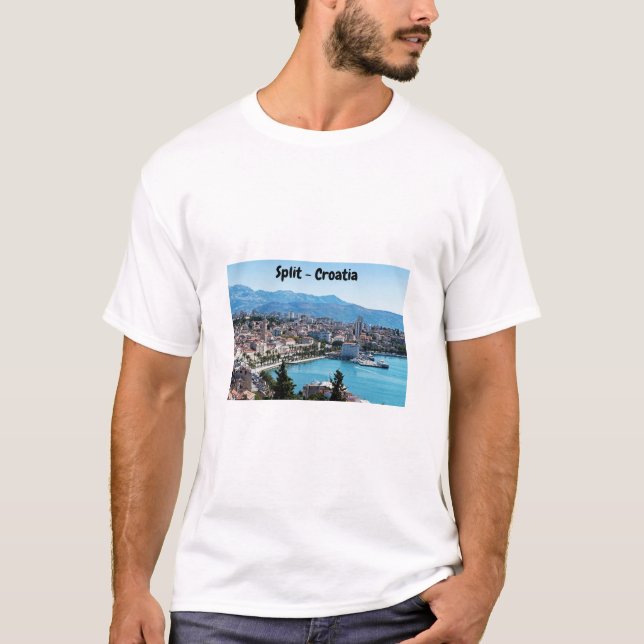 Split city Sefront Aerial view, Dalmatia, Kroatien T Shirt (Framsida)