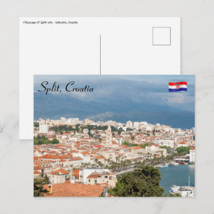 Split city Sefront Aerial view, Dalmatia, Kroatien Vykort
