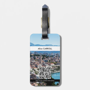 Split city Sefront Aerial view, Kroatien - QR Code Bagagebricka