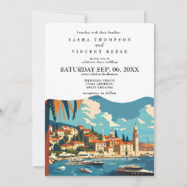 Split Croatia Wedding Invitation Retro Inbjudningar