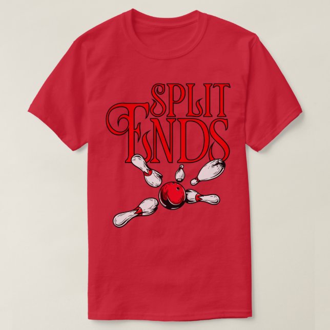 Split Ends roligt bowlingteam namn Scoop T Shirt (Design framsida)
