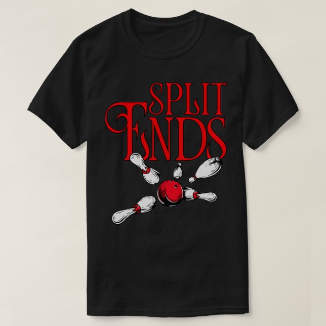 Split Ends roligt bowlingteam namn Scoop T Shirt (Design framsida)
