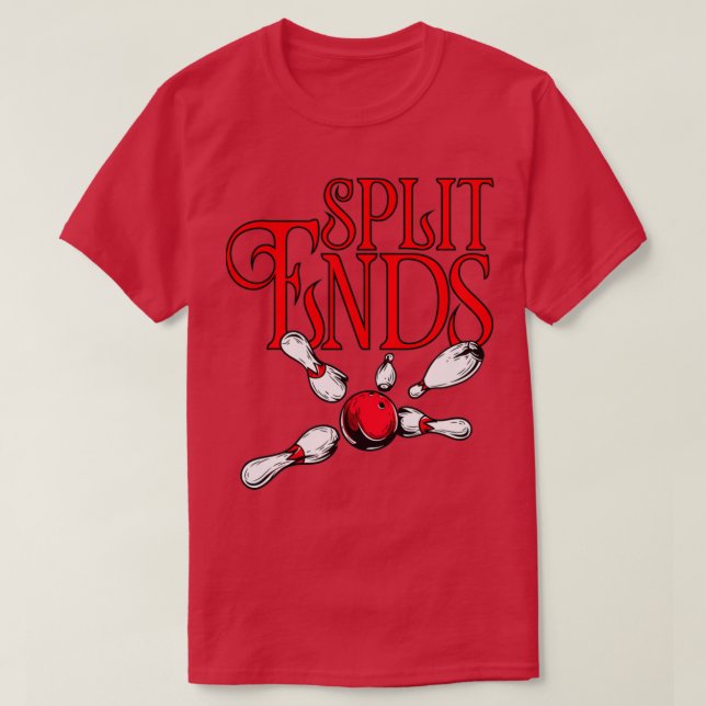 Split Ends roligt bowlingteam namn T Shirt (Design framsida)