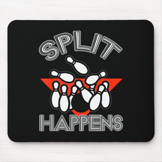 Split Happens Bowling Shirt Funny Spare Boll Team Musmatta (Framsidan)