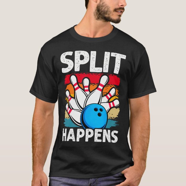 Split Happens Bowling T Shirt (Framsida)