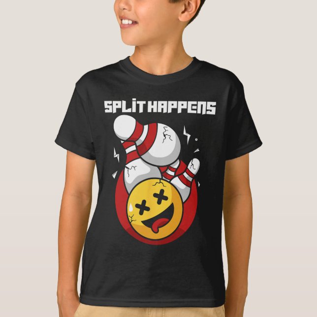 Split Happens Funny Bowling Bowlareare T Shirt (Framsida)