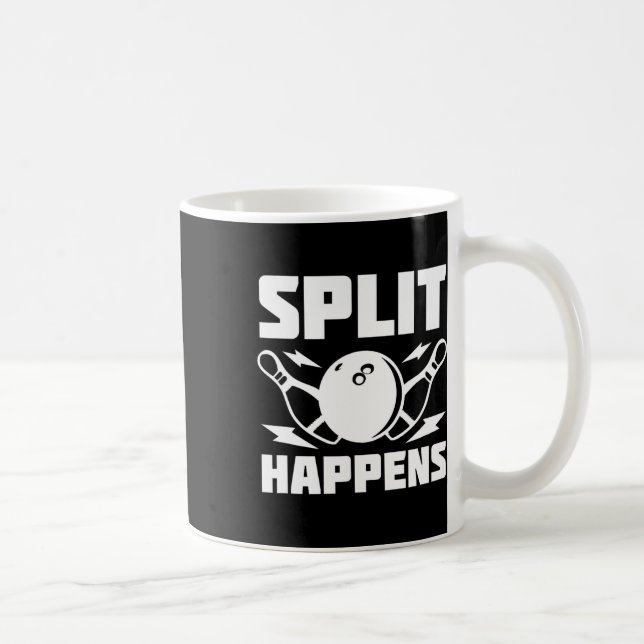 Split Happens Funny Bowling Joke Kaffemugg (Höger)