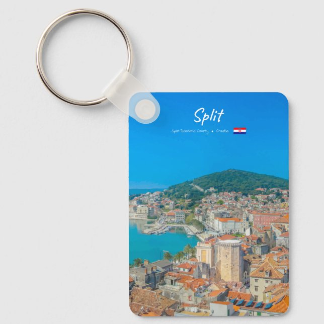 Split, Kroatien - Klassisk kuststad Nyckelring (Framsida)