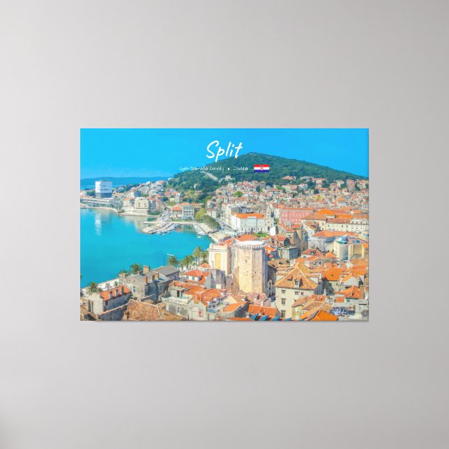 Split, Kroatien - Kuststad Canvastryck (Framsida)