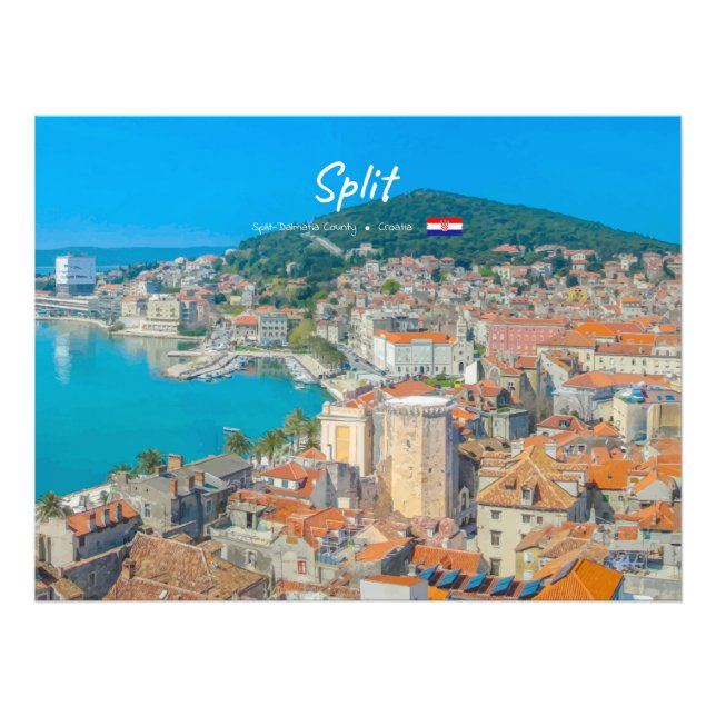 Split, Kroatien - Kuststad Fototryck (Framsidan)
