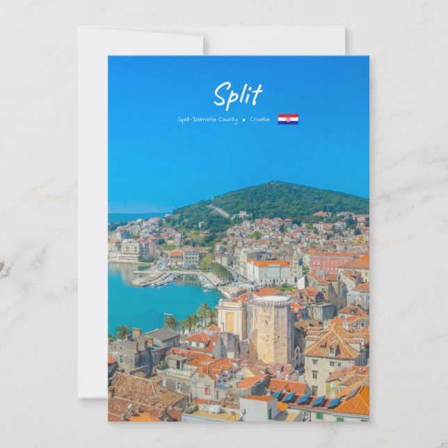 Split, Kroatien - Kuststad Inbjudningar (Framsida)