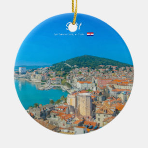 Split, Kroatien - Kuststad Julgransprydnad Keramik
