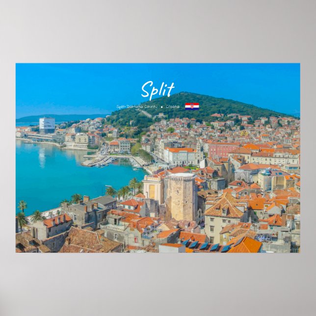 Split, Kroatien - Kuststad Poster (Framsidan)