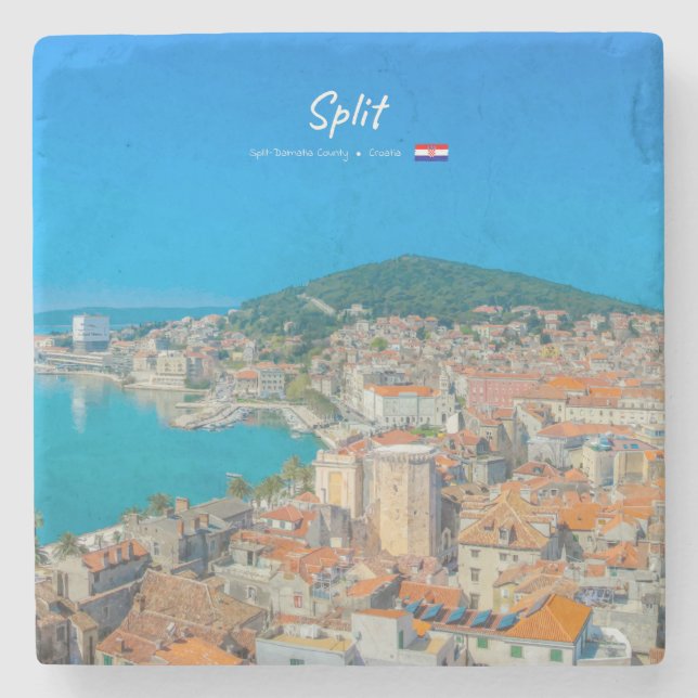 Split, Kroatien - Kuststad Stenunderlägg (Framsidan)