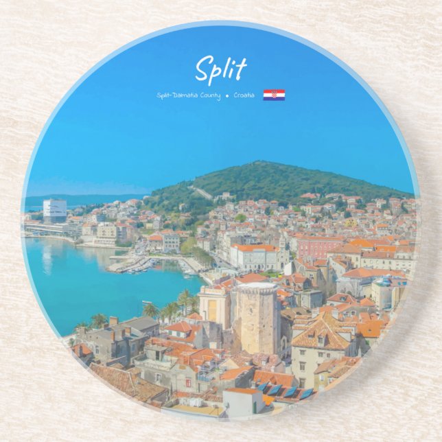 Split, Kroatien - Kuststad Underlägg (Framsidan)