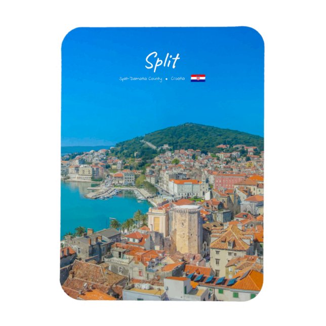 Split, Kroatien - Rundad kuststad Magnet (Vertikal)