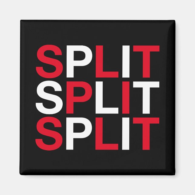 SPLIT Kroatiska Flagga Magnet (Framsidan)