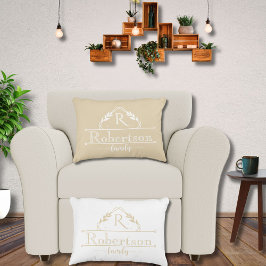 Split Monogram Family Name Champaigne Gold Frame Prydnadskudde