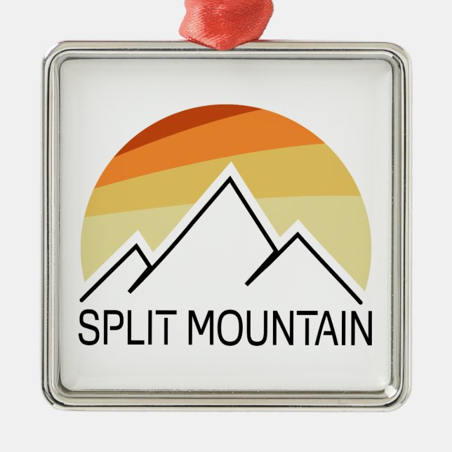 Split Mountain California Retro Julgransprydnad Metall (Framsidan)
