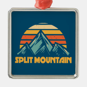 Split Mountain Kalifornien Retro Turkos Julgransprydnad Metall