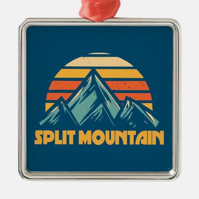 Split Mountain Kalifornien Retro Turkos Julgransprydnad Metall (Framsidan)