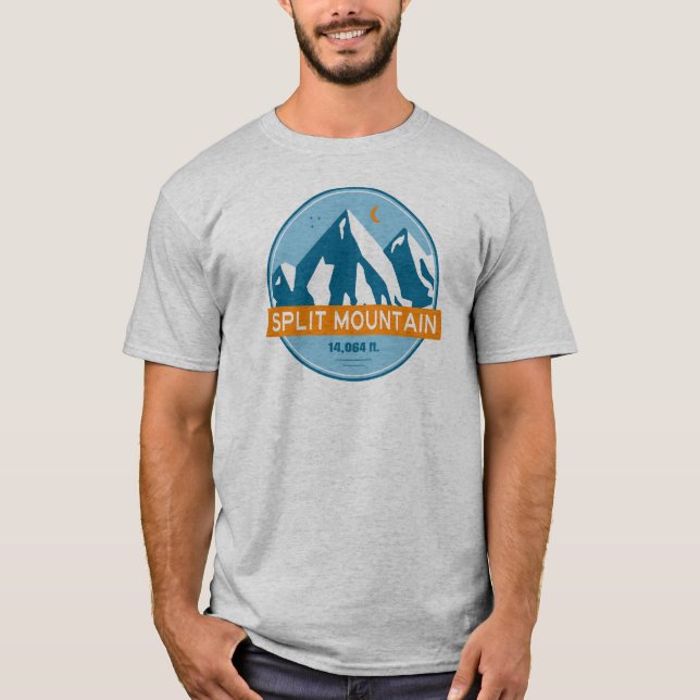 Split Mountain Kalifornien Stjärnor Måne T Shirt (Framsida)