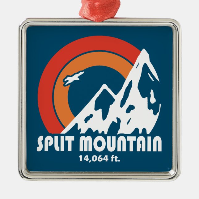 Split Mountain Kalifornien Sun Eagle Julgransprydnad Metall (Framsidan)