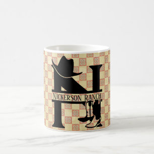 Split 'N' Cowboy Monogram Kaffemugg