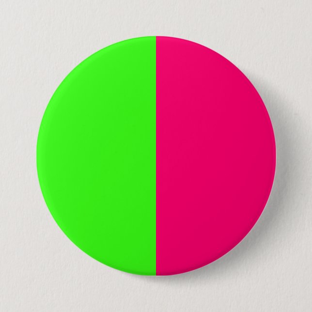 Split Neon Green & Pink Button – Customizable Knapp (Framsida)