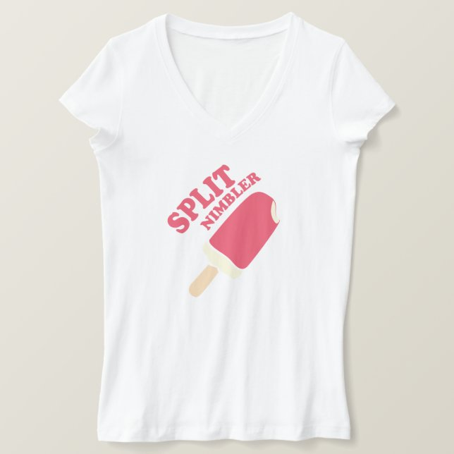 Split nibbler (sommar glass jordgubbe) tee (Design framsida)