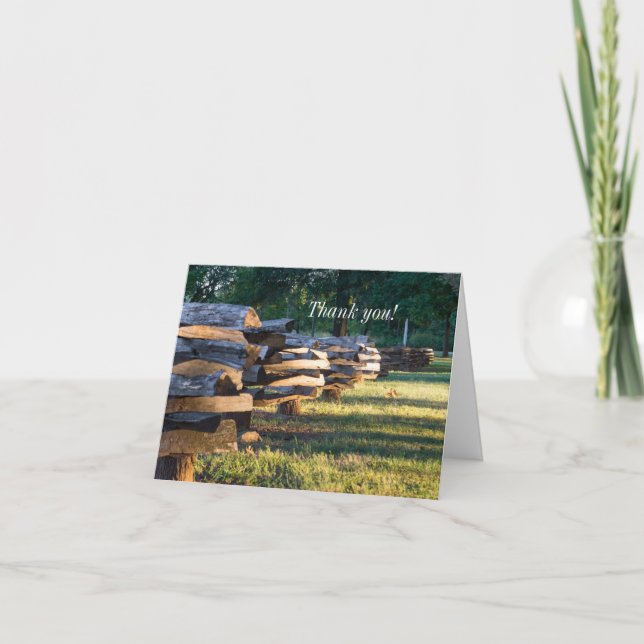 Split Rail Fence Thank You Card Tack Kort (Framsida)