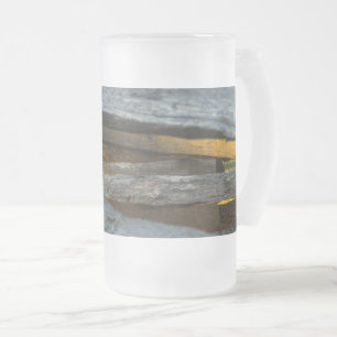 Split Rail Struktur Frosted Glass Beer Mugg