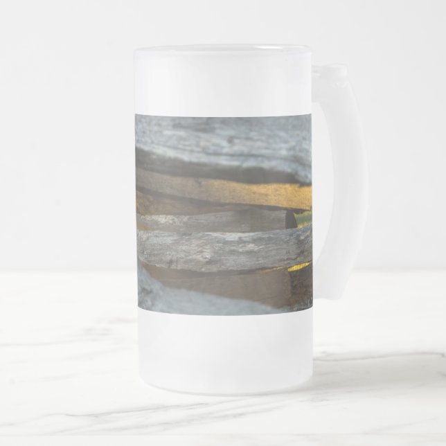 Split Rail Struktur Frosted Glass Beer Mugg (Framsida höger)