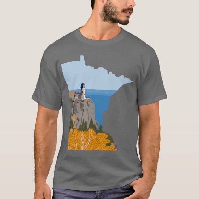 Split Rock Lighthouse Minnesota Sticker T Shirt (Framsida)