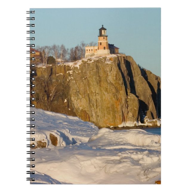 Split Rock Lighthouse State Park vid sjö Anteckningsbok Med Spiral (Framsidan)