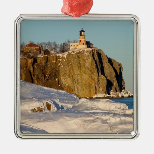 Split Rock Lighthouse State Park vid sjön Julgransprydnad Metall (Framsidan)