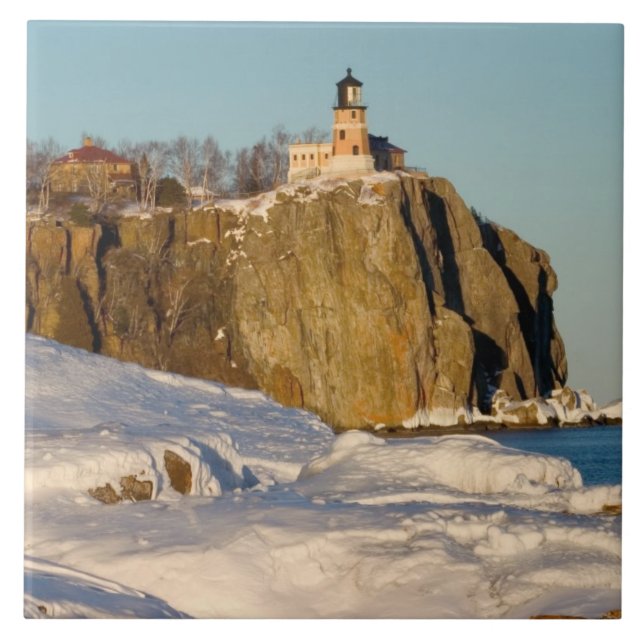 Split Rock Lighthouse State Park vid sjön Kakelplatta (Framsidan)