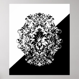 Split Skärm Black & White Swirls Mandala Poster