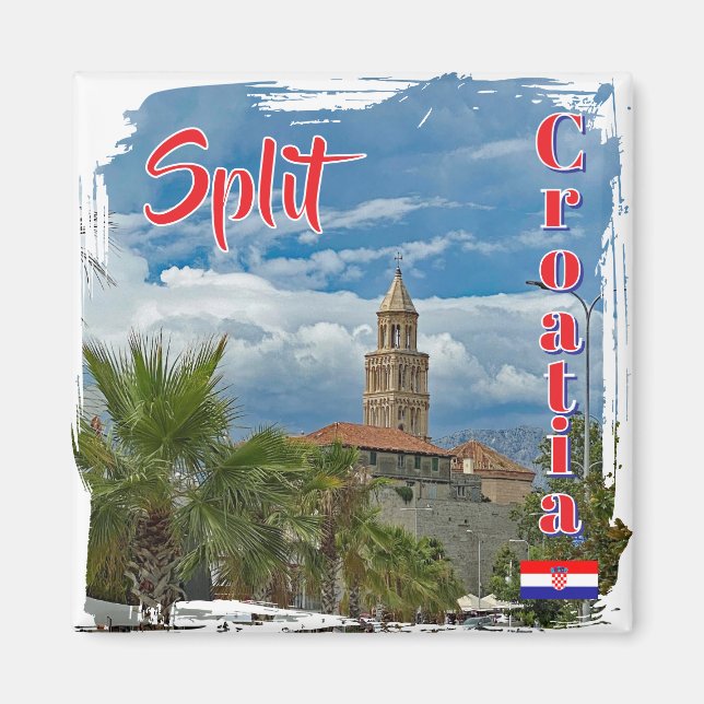 Split stad i Kroatien, resa Magnet (Framsidan)