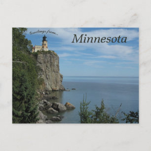 Split Sten fyr i Minnesota Vykort