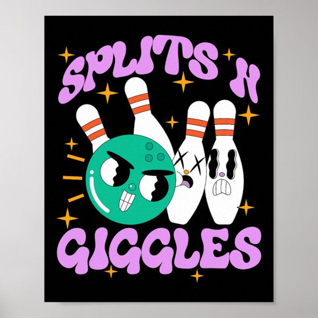 Splits n Giggles Funny Bowling Team Bowlareare Ipo Poster (Framsidan)